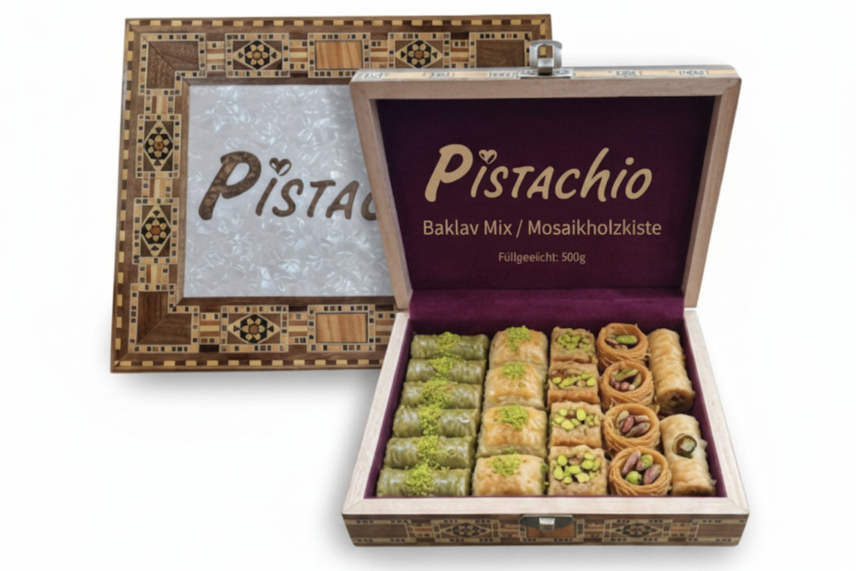 Baklava Mix in edler Mosaikholzkiste